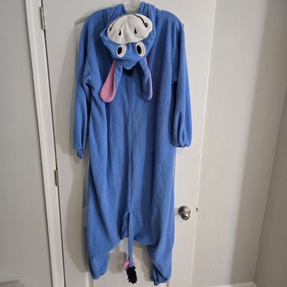 Disney Eeyore Hooded One Piece Pajamas Adult Large Loungewear Costume